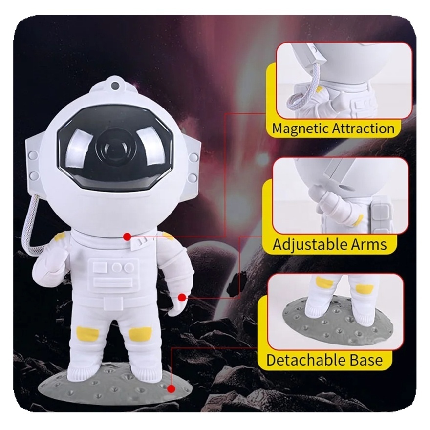 New Star Night Light Astronaut Galaxy Lighting Space Bedroom Projector Starry Nebula for Kids Adults Gifts Lamp