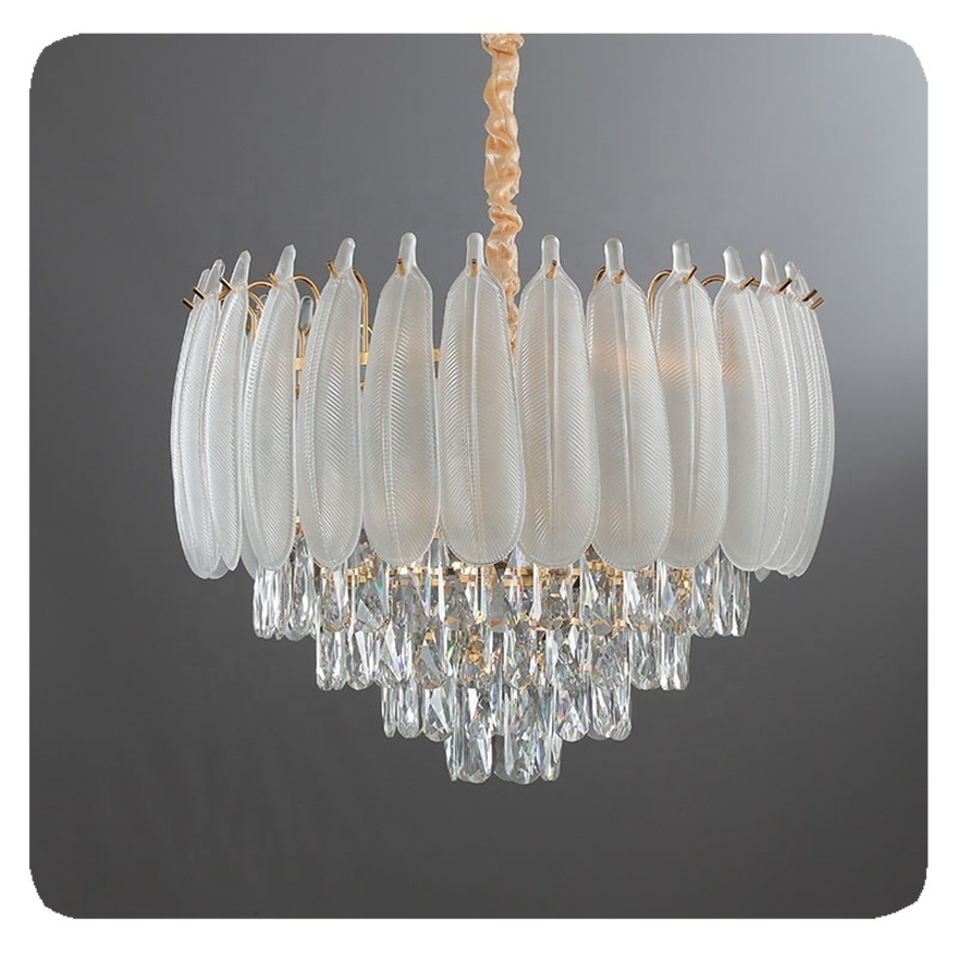 New single double layer round personality light luxury garland hotel hall duplex villa decorative ring crystal chandelier Lamp