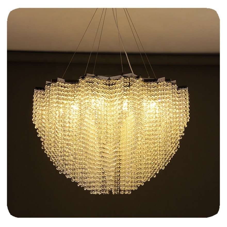 New High Quality Modern Decorative Chandeliers Pendant Stainless Steel led light Crystal Chandelier Lamp