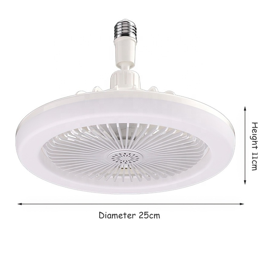 New with Remote Control and Light LED Fan E27 Converter Base Smart Silent Ceiling Fans for Bedroom Living Room Lamp Plastic 90