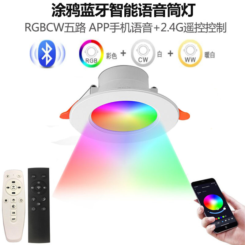 NEW Remote Control Dimmable 10W RGBWW Colorful LED Panel Down Round Ceiling Spot Light For Indoor Room Hotel Villa Shop Bar