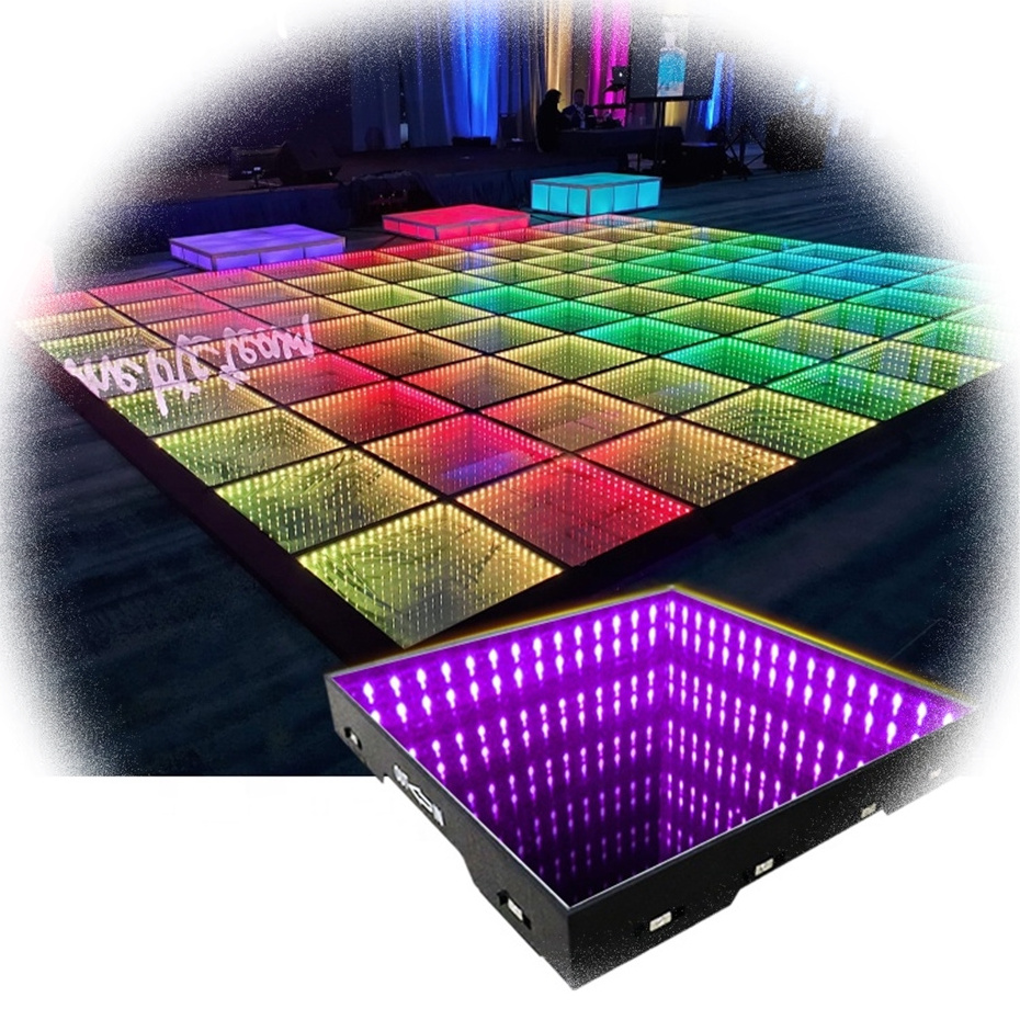 NEW Liangte dj lights toughened glass wedding effects sparkle infinity led dance floor