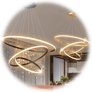 NEW Iron Circle Liangte Creative White Hanging Lamp Acrylic Ceiling Round Modern Led Ring Chandelier Light