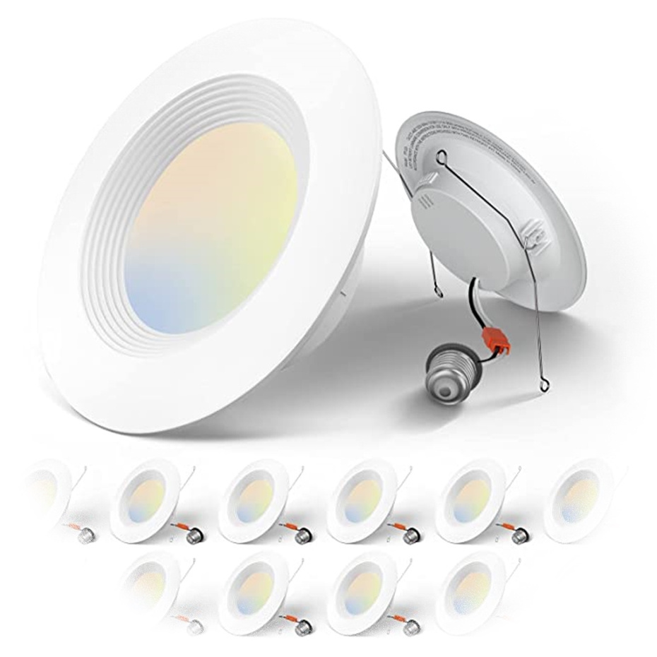 LIANGTE custom 5/6 inch 3CCT LED Recessed Lighting 12 Pack, Dimmable IC Damp Rated 950LM Can Lights with Baffle Trim