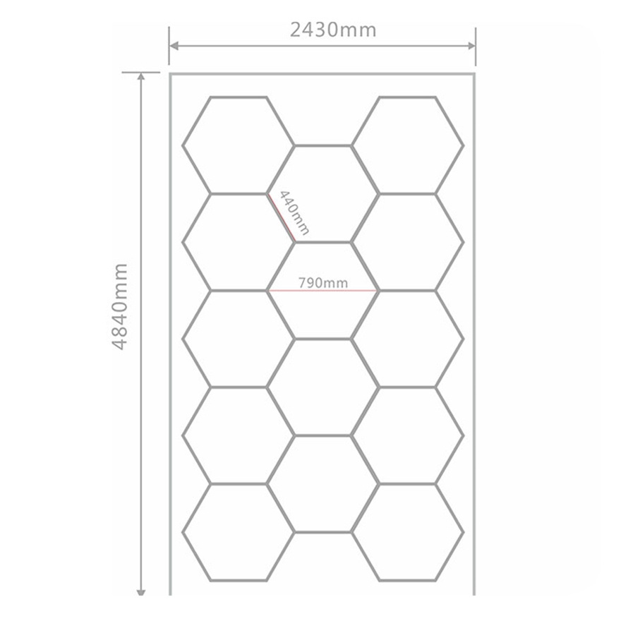 LIANGTE custom 2400*4800MM Hexagon Detailing Workshop Ceiling Car Shop And Garage honeycomb lights hexagonal led light