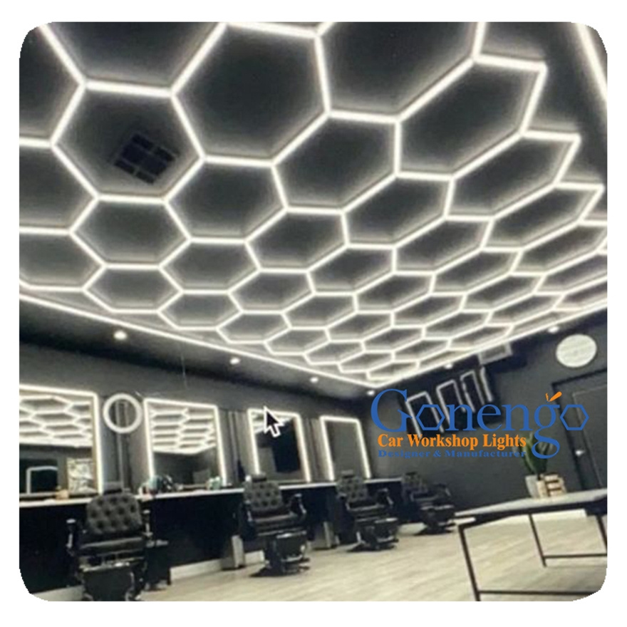 LIANGTE custom Multiple Scenarios Garage Gymnasium Barbershop Honeycomb Connectors Led Light For Hexagon Shape