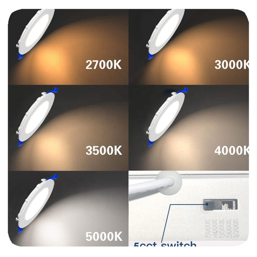 LIANGTE custom 2700K 3000K 3500K 4000K 5000k 4 6 8 inch led recessed dimmable office downlight pot lights panel ceiling light