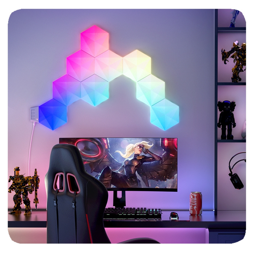 New led light lamp Rgbic Smart Hexagon Wall Lights Panels Wifi for Living room game house hexagonal light hexagonale led lamp