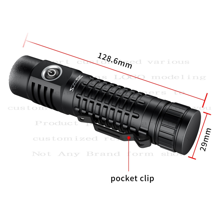 Custom LED Flashlight 2000 Lumens Waterproof USB 21700 4800mAh Rechargeable Tactical Powerful Portable Torch Power Bank