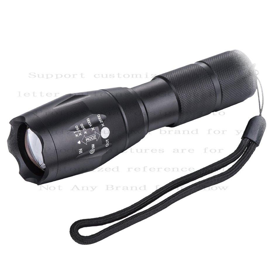 Custom 2000 Lumen XML T6 LED Waterproof Camping Torch Adjustable Focus Zoom Tactical Flashlight