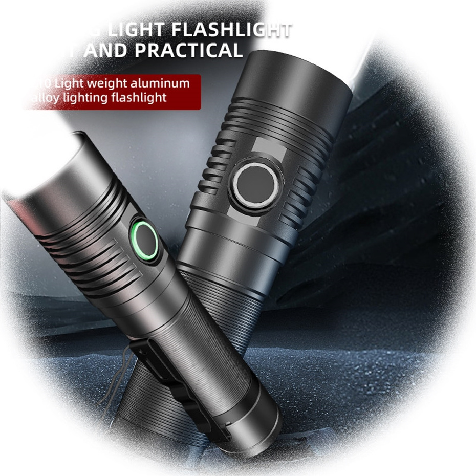 Powerful Aluminum Alloy Rechargeable 21700 Battery Led Flashlights Torch Tactical Flash IP66 Waterproof Hunting lamp light