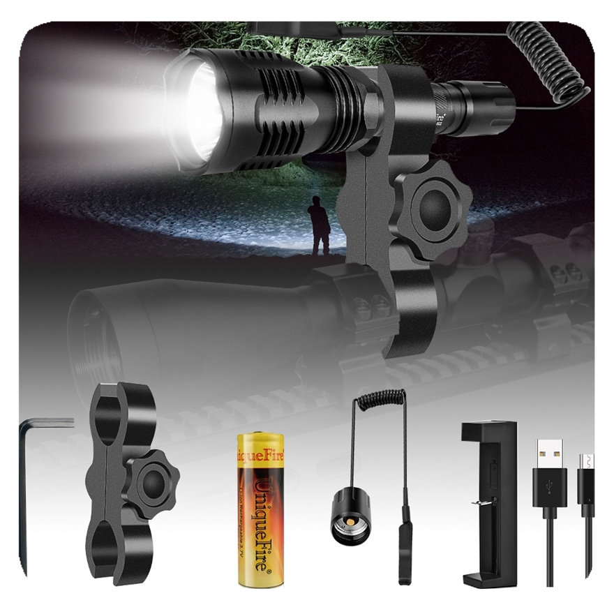 Custom Liangte High Quality Red White Green Rechargeable Tactical Waterproof Powerful Hunting Camping LED Flashlight