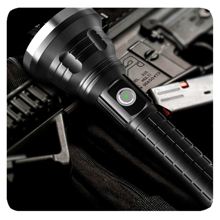 New Style Super Bright Rechargeable Waterproof 50W Torch High Power Led Tactical Flashlight 5000 lumen Lamp