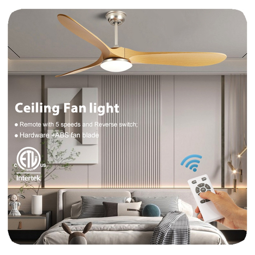 NEW 42 52 60 Inch Home Luxury Decorative ABS Blade DC Motor Remote Control Modern Bldc Led Ceiling Fan With Light