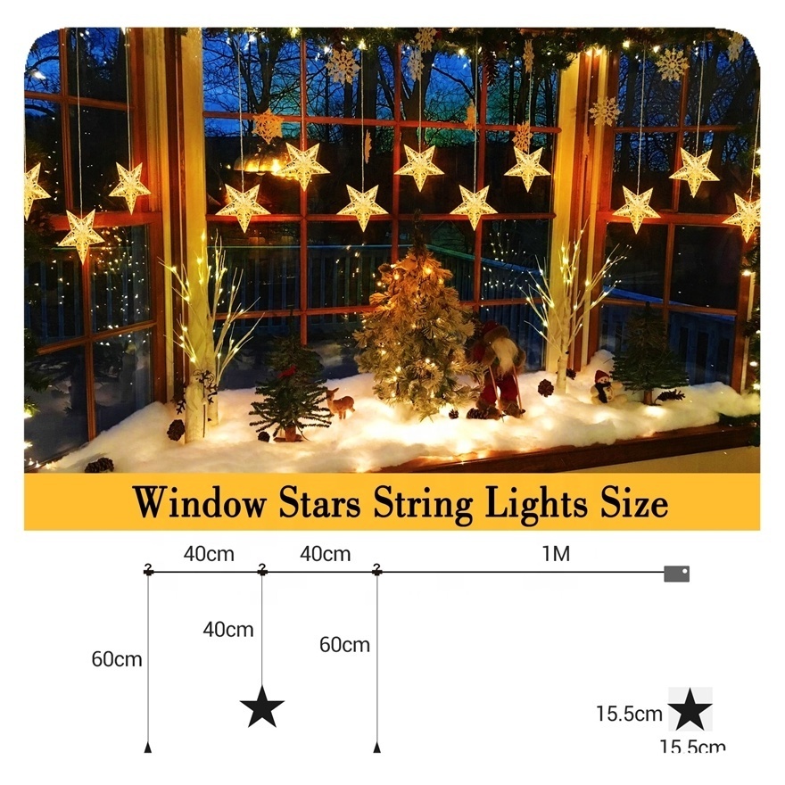 New led light lamp warm white Battery Operated crystal showcase LED Christmas decoration star fairy string lights Lamp