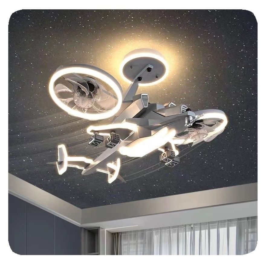 Wooden Helicopter Industrial Led Chandelier Ceiling Fan Light Lamps New Smart Wholesale Metro Remote Control Designer Modern 10