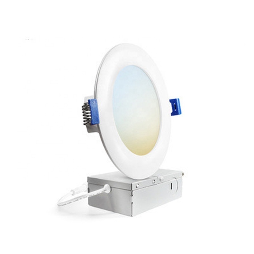 New Commercial 6W 9W IC Rated 4 6 Inch Recessed Low Profile With Junction Box 3 CCT Slim Round Panel Light LED Downlights Lamp