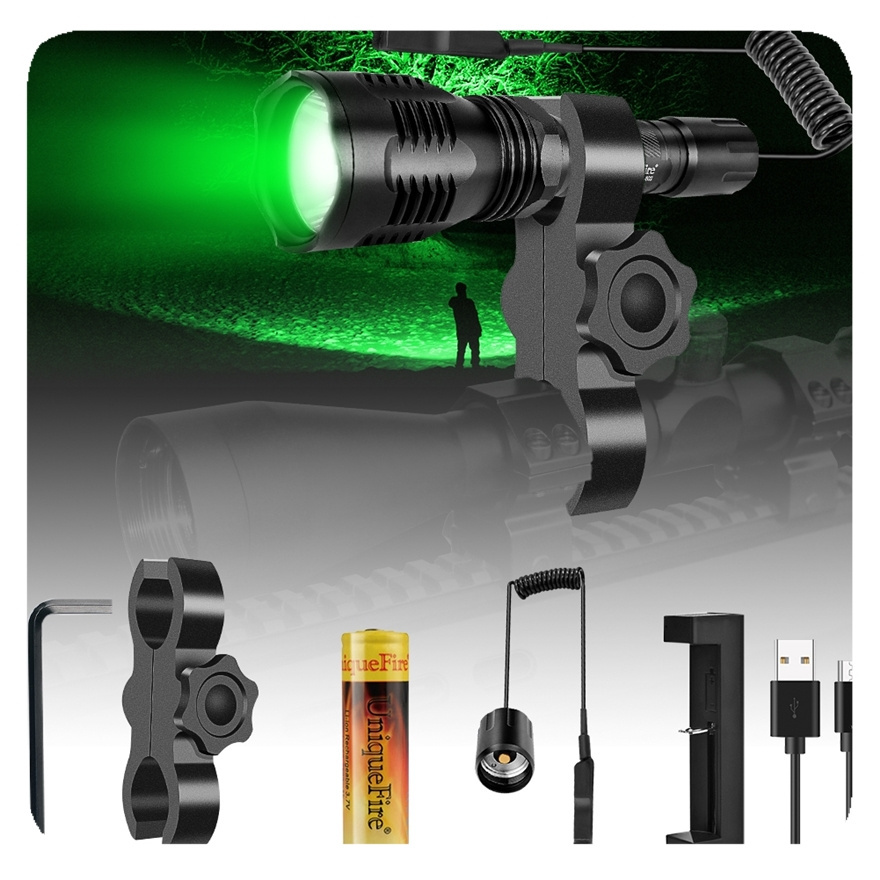 Custom Liangte High Quality Red White Green Rechargeable Tactical Waterproof Powerful Hunting Camping LED Flashlight