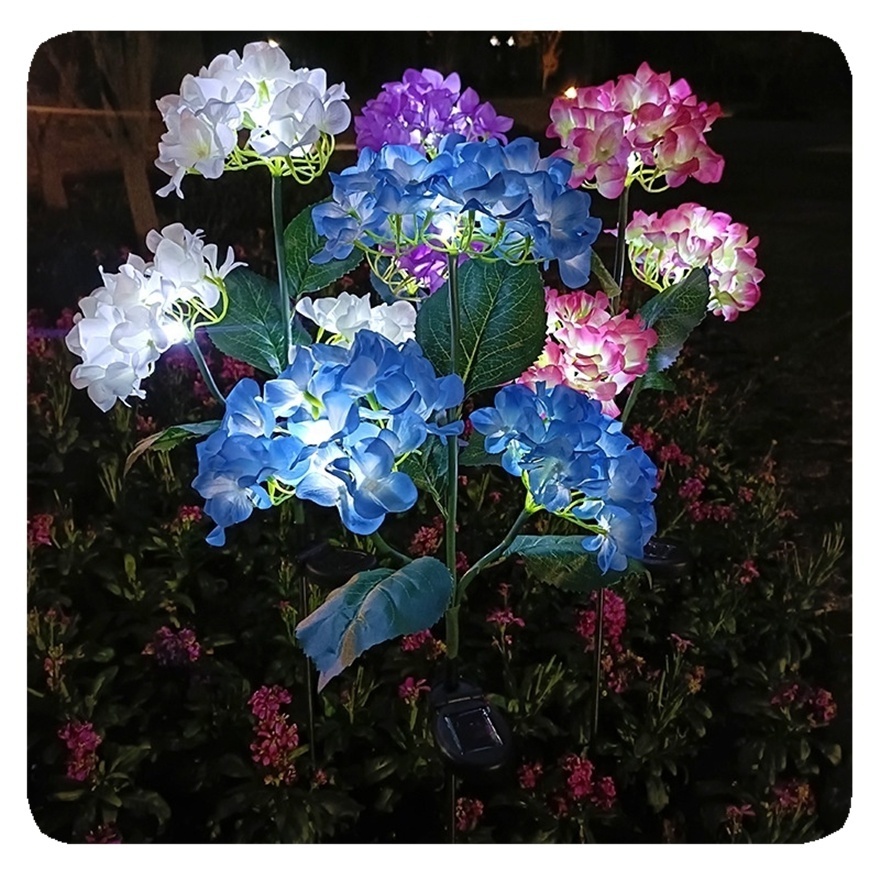 New Halloween Decorations Lights Outdoor Solar Hydrangea Flower Light Lamp