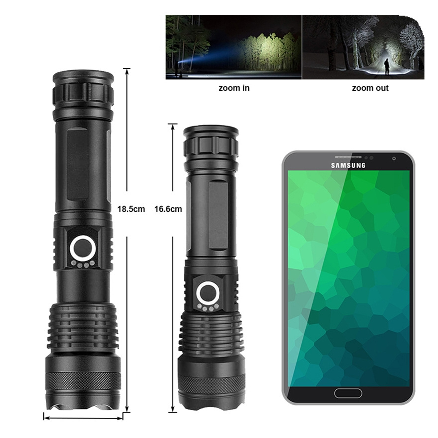 NEW Waterproof 3000 High Lumens USB Rechargeable Tactical Flashlights XHP50 Most Powerful Portable LED Flashlight Outdoor