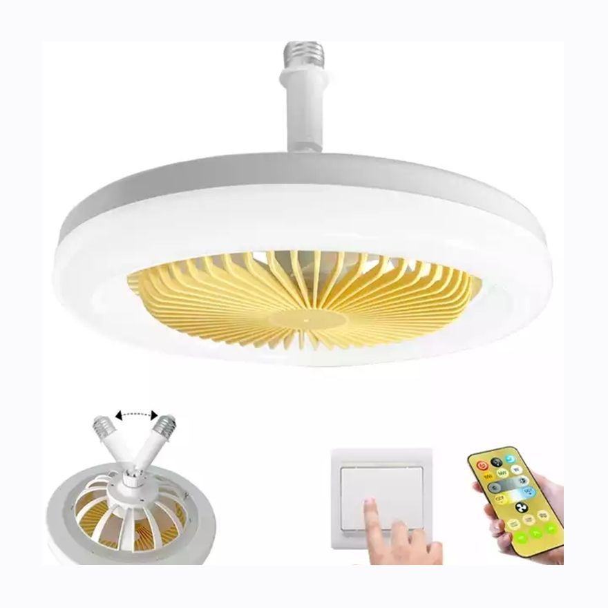 18 inch small modern bladeless ceiling fan with led light remote control flush mount living room bedroom children invisible