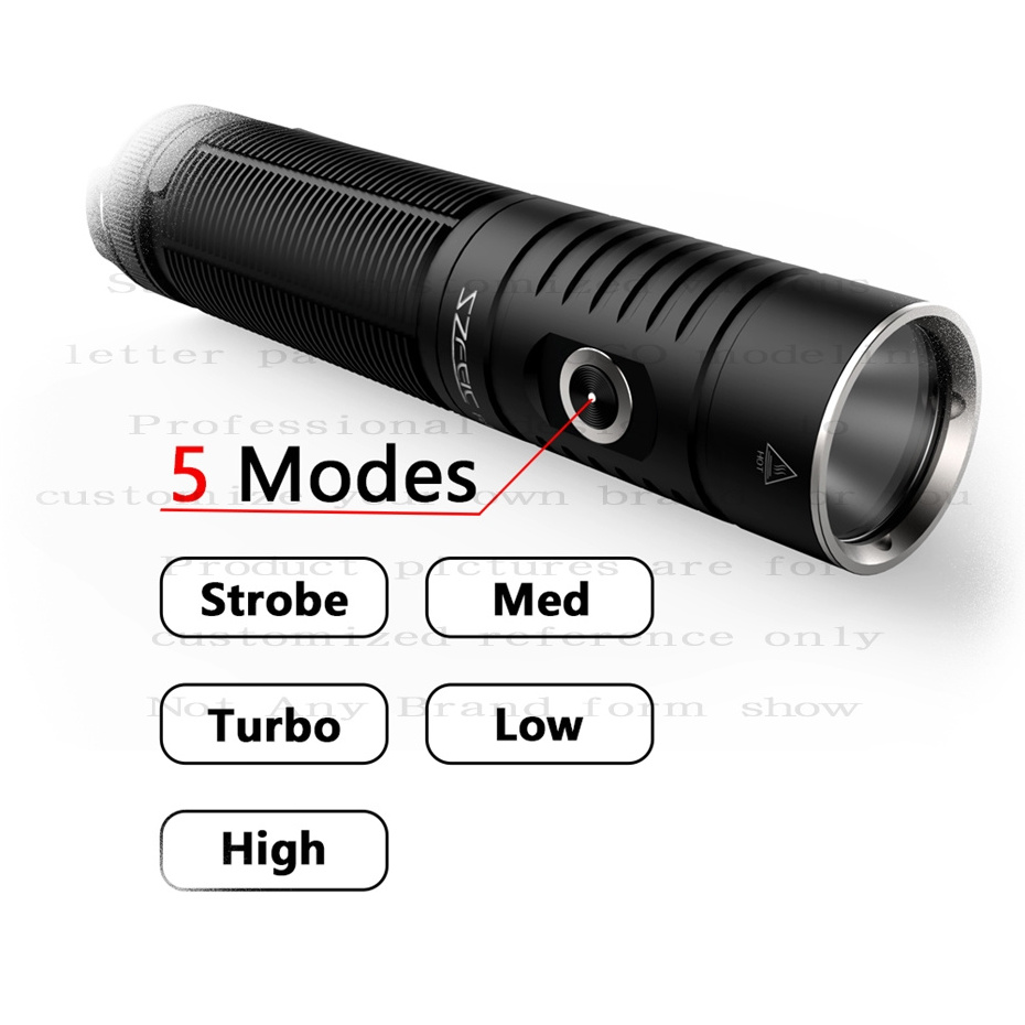 Custom Portable Pocket EDC Tactical Lithium Battery USB Rechargeable Torch Light LED Flashlight Range Waterproof Lanterns