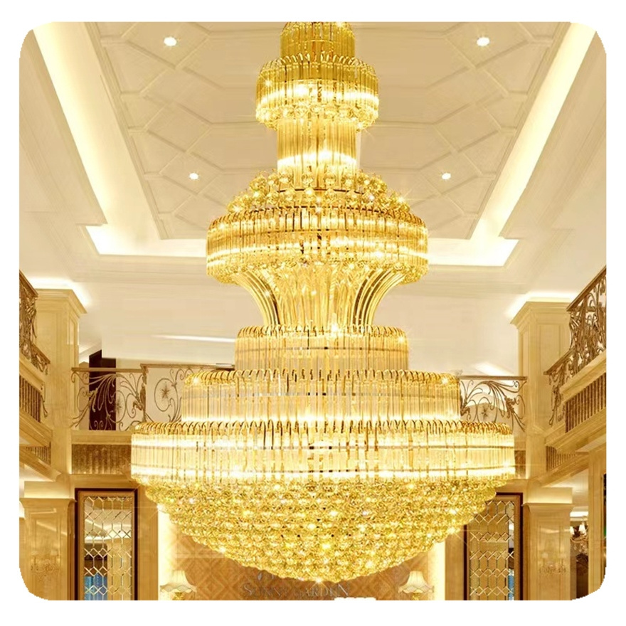 New Modern Gold Led Luxury Chandeliers Islamic Pendant Light Chandelier for Banquet Hotel Lamp Large K9 Crystal Nordic Lights 80