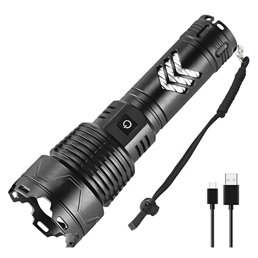 New Taikoo zoomable tactical camping sports outdoor rechargeable self defense torch light usb flashlight lamp