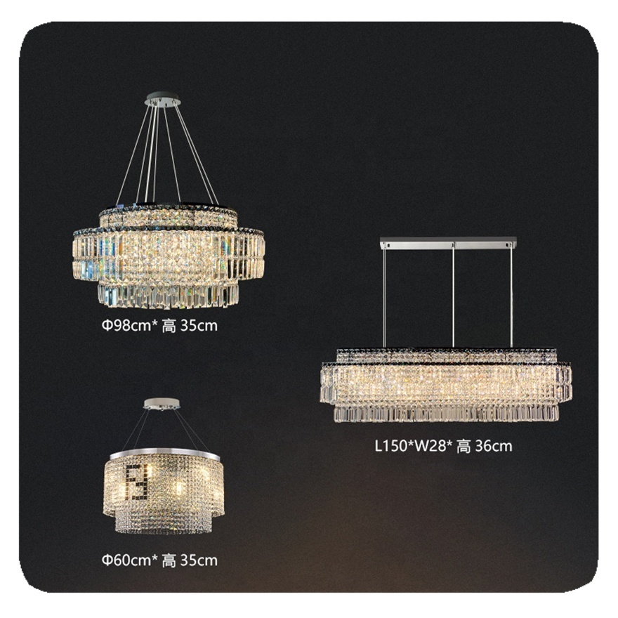 New Rustic bedroom dining room fixtures lighting ceiling gold led K9 crystal luxury modern chandeliers pendant Lamp