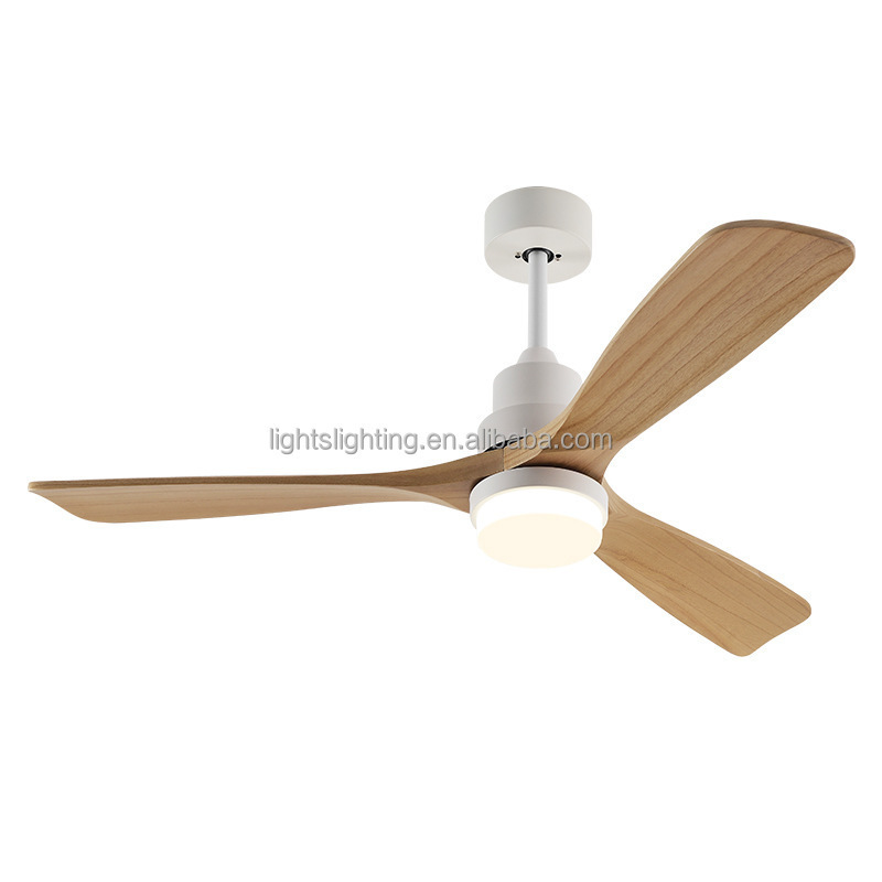 ABS 3 blade Led Ceiling Fan Lights AC Motor Remote Control Big Size Silent 52 Inches Large Ceiling Fan Light