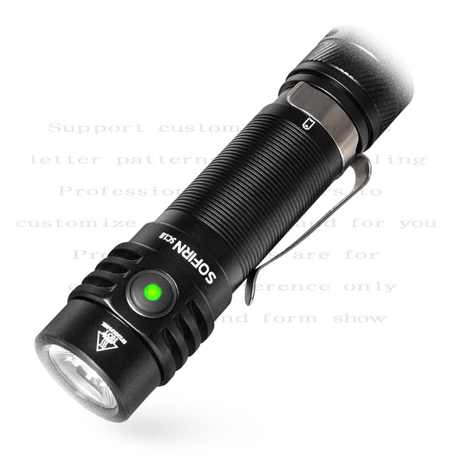 NEW Custom Sofirn 2500 lumen 1500M LED strong light long range aluminum alloy rechargeable tactical flashlight