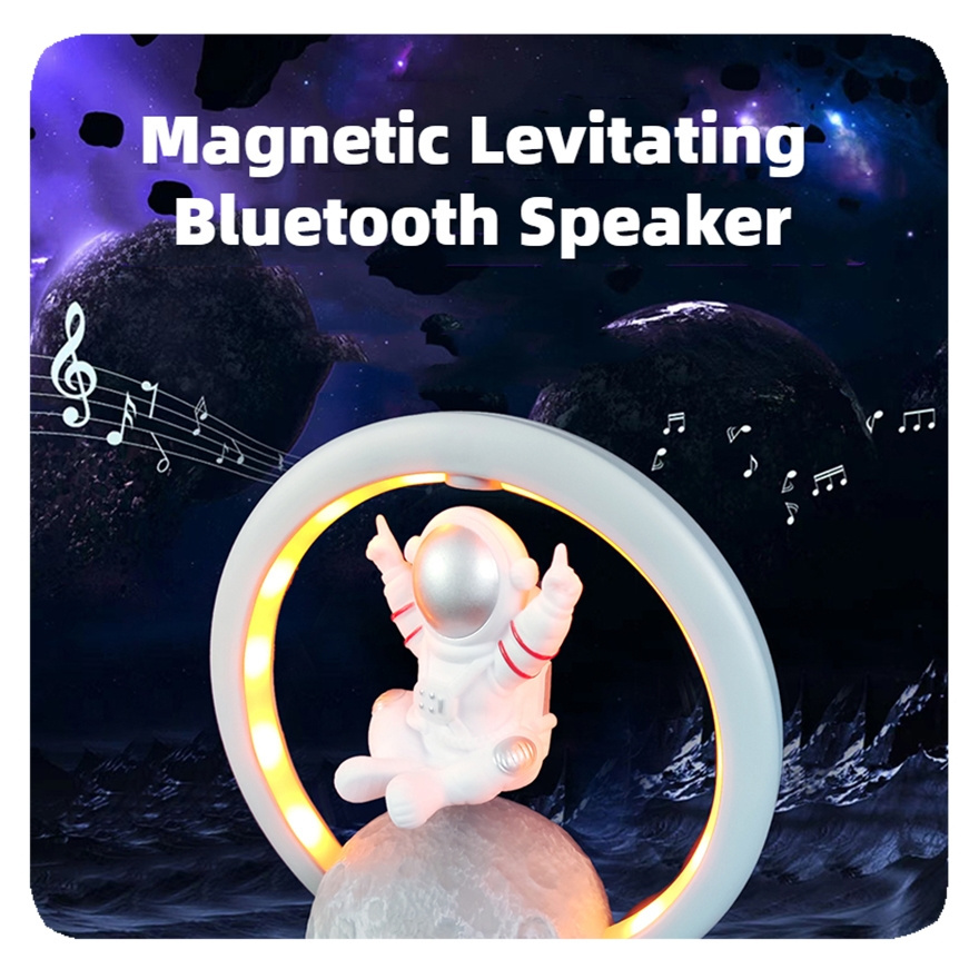 New Magnetic levitating 5.0 Wireless Floating Speaker with RGB Light Touch Control Bluetooth lamp