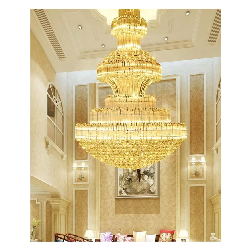 New Modern Gold Led Luxury Chandeliers Islamic Pendant Light Chandelier for Banquet Hotel Lamp Large K9 Crystal Nordic Lights 80