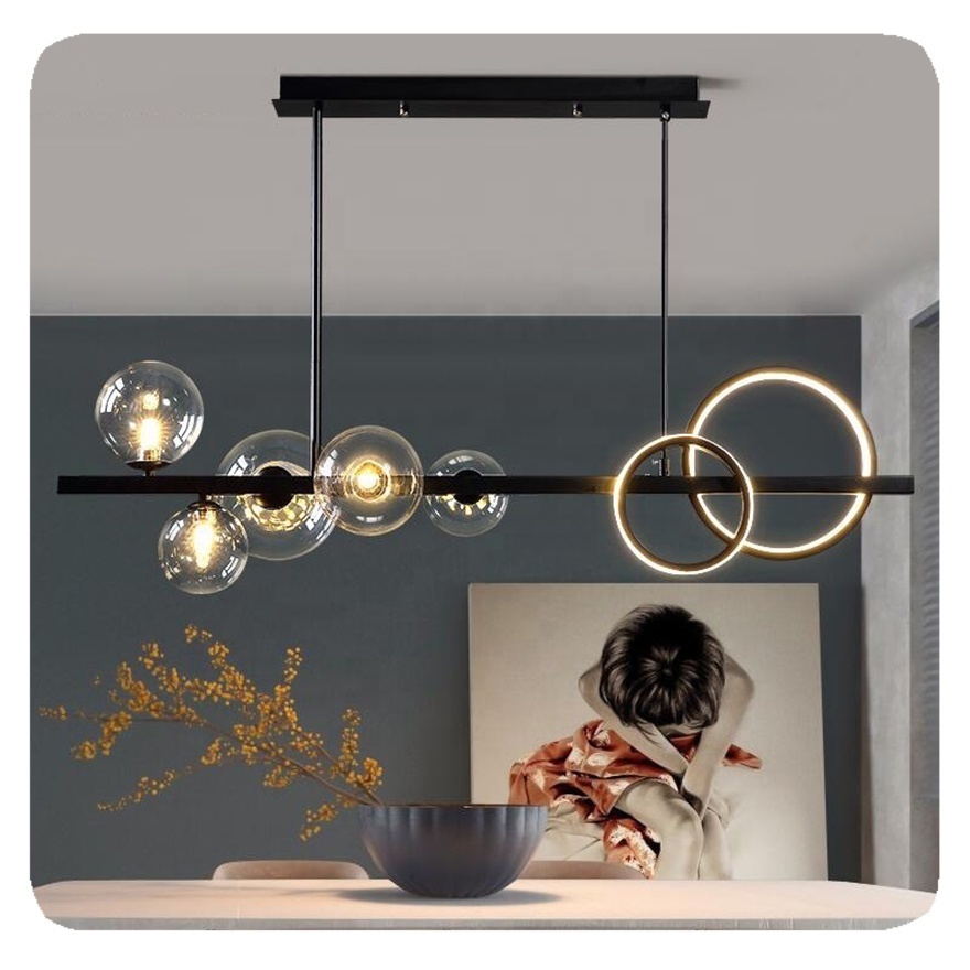 New Nordic Line Designer Luxury Ceiling Lighting Dining Room Glass Hanging Fixtures LED Modern Chandeliers Pendant Lamp