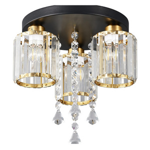 New Supports Placing Order Directly Gold Black Luxury Crystal Kitchen Chandelier Pendant Home Hotel Villa Room Ceiling Light