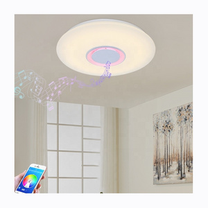 New Long Life Bedroom Smart Control Dimming Acrylic Modern 24w 36w Led Ceiling Round Music Light Lamp