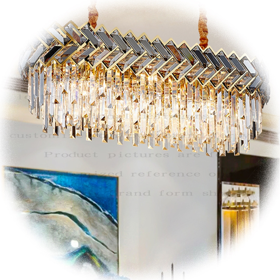 Custom Hotel modern crystal chandelier lamp kitchen luxury pendant gold led hanging light