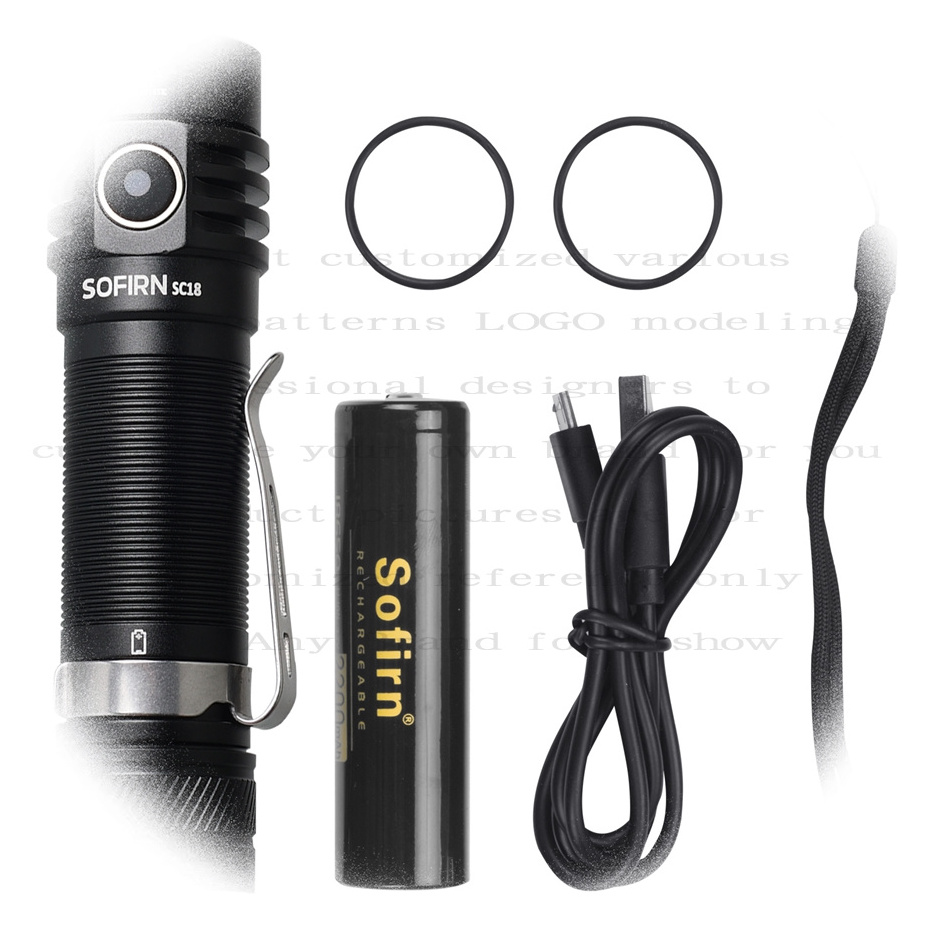 NEW Custom Sofirn 2500 lumen 1500M LED strong light long range aluminum alloy rechargeable tactical flashlight