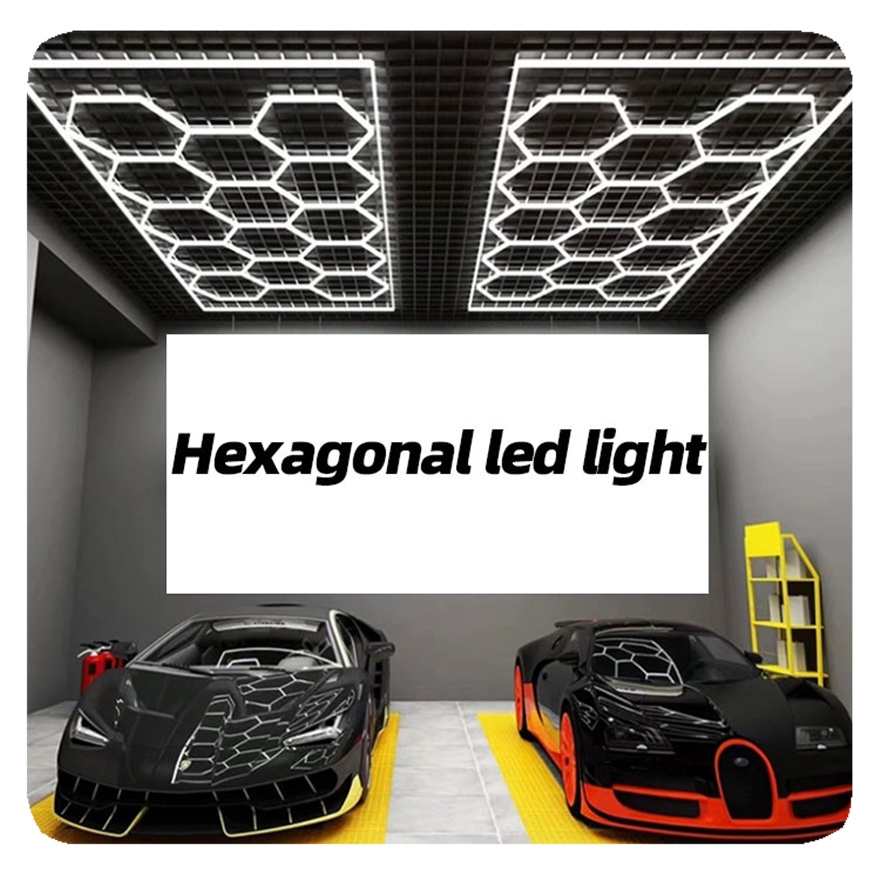 LIANGTE custom 2400*4800MM Hexagon Detailing Workshop Ceiling For Car Shop Garage honeycomb lights hexagonal led light