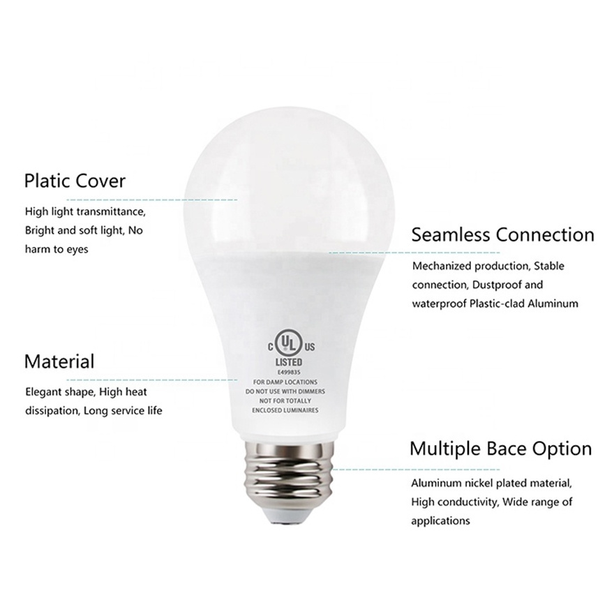 LIANGTE custom 9 Watt Emergency Rechargeable E26 B22 E27 Battery Operated LED Light Bulb For Home