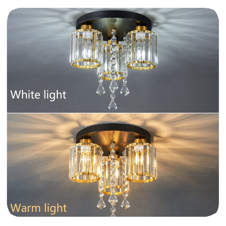 New Supports Placing Order Directly Gold Black Luxury Crystal Kitchen Chandelier Pendant Home Hotel Villa Room Ceiling Light