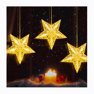 New led light lamp warm white Battery Operated crystal showcase LED Christmas decoration star fairy string lights Lamp