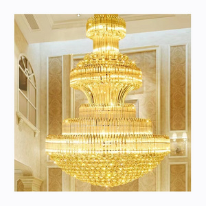 New Modern Gold Led Luxury Chandeliers Islamic Pendant Light Chandelier for Banquet Hotel Lamp Large K9 Crystal Nordic Lights 80