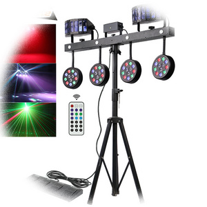 NEW Professional Portable Lights Disco Dj Equipment Gig Luces Para Discoteca DMX RGBW Led Par Bar Stage Lighting With Stand