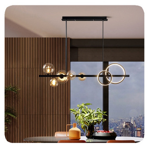 New Nordic Line Designer Luxury Ceiling Lighting Dining Room Glass Hanging Fixtures LED Modern Chandeliers Pendant Lamp