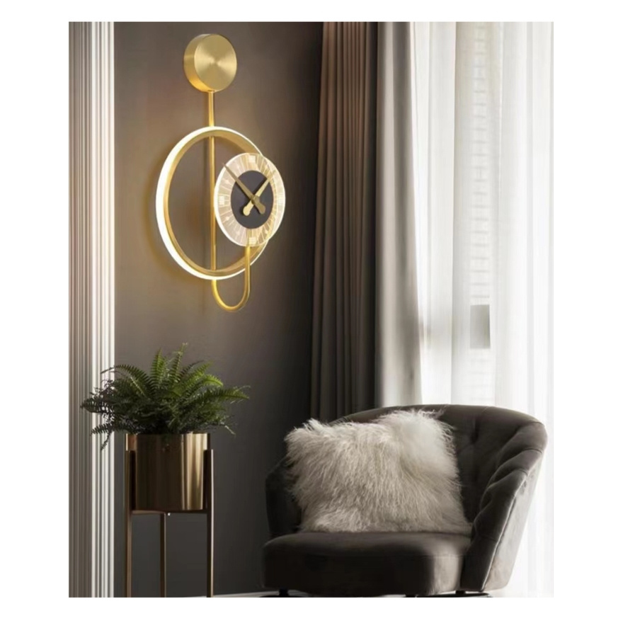 led New Design Modern With Light Decoration Hanging Clock Creative Classic Wall Sconces For Bedroom Lamp