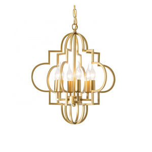 New Gold American Country Style Small Chandelier Bedroom Dinning Room Creative Home Deco Lighting Fixtures Bedside Luster Lamp