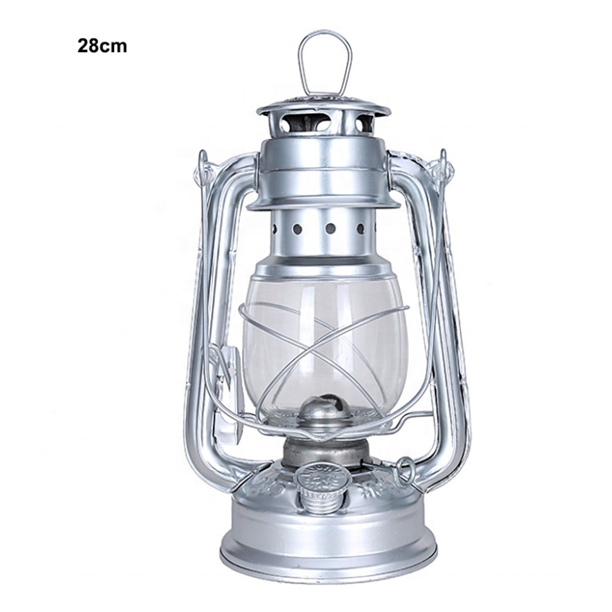 New 28/31/34cm Windproof Retro Metal Lantern Portable Kerosene Oil Power Outages Emergency Camping Hanging Lights Lamp