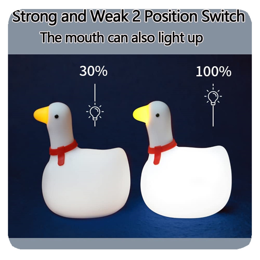 New Kids Night Light Motion Sensor Solar Indoor Lights Cute Silicone Tischlampe Goose Nursery Inductance for Baby Toddler lamp