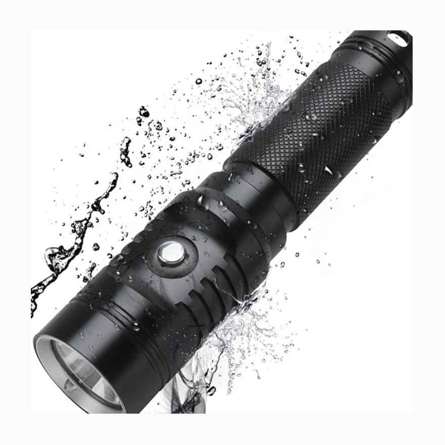 New 1800 lumens High Power Aluminum Waterproof Torch Super Bright Diving Powerful Led Flashlight with battery indicator Lamp